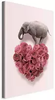 Artgeist Paveikslas - Elephant Lover (1-part) - Elephant Amid Rožinė Flowers