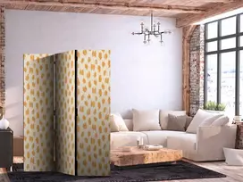 Artgeist Pertvara - Drawn Pattern in Spots and Dots in Shades of Oranžinis and Ecru