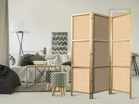Artgeist Japoniška kambario pertvara - Tiny Dots - Optimistic Pattern in Peach Colors.