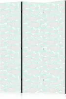 Artgeist Pertvara - Minimalist Fish - Fish of Pilkas Dots on a Crystal Clear Water Surface in Mint Žalias Colors