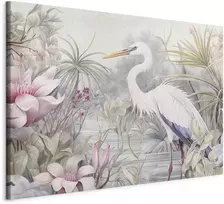 Artgeist XXL paveikslas - Heron wading in a pond - illustration in bright colours