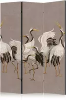 Artgeist Pertvara - Crane dance - bright silhouettes of birds on a warm pilkas background with texture