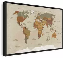 Artgeist Paveikslas - World Map: rusvai gelsvas Chic