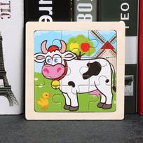11*11cm 3D Wooden Puzzle Baby Toys Cartoon Animal Traffic Tangram Jigsaw Puzzle Early Learning Educational Toys for Children