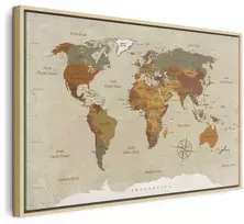 Artgeist Paveikslas - World Map: rusvai gelsvas Chic