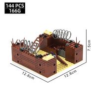Small particle assembled building blocks, trenches, fortresses, bunkers, military battlefields, MOC scene ornaments
