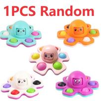 Fingertip gyro anti pressure push bubble Fidget Spinne face changing press toy children's fingertip octopus bubble music