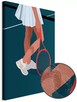 Artgeist Paveikslas - Female Tennis Player With a Raudona Racket on the Court - Graphics