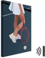Artgeist Paveikslas - Female Tennis Player With a Raudona Racket on the Court - Graphics