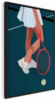 Artgeist Paveikslas - Female Tennis Player With a Raudona Racket on the Court - Graphics