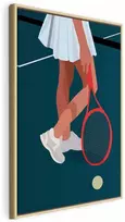 Artgeist Paveikslas - Female Tennis Player With a Raudona Racket on the Court - Graphics