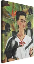 Artgeist Paveikslas - Frida Kahlo – Self-Portrait with Monkeys
