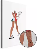 Artgeist Paveikslas - Tennis Player With a Racket on a Light Background - Illustration