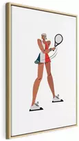 Artgeist Paveikslas - Tennis Player With a Racket on a Light Background - Illustration