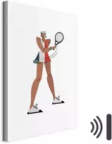 Artgeist Paveikslas - Tennis Player With a Racket on a Light Background - Illustration