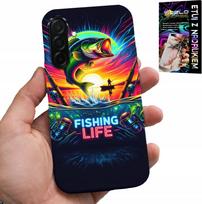 Etui Do Samsung Galaxy A56 5G - Wzory Wędkarskie Ryby Połów Wędka Plecki