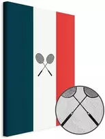Artgeist Paveikslas - Juodas Badminton Rackets Against the Backdrop of the French Flag