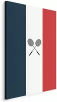 Artgeist Paveikslas - Juodas Badminton Rackets Against the Backdrop of the French Flag