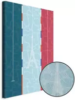 Artgeist Paveikslas - Graphic Illustration of a Swimming Pool Against the Backdrop of the French Flag