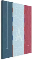Artgeist Paveikslas - Graphic Illustration of a Swimming Pool Against the Backdrop of the French Flag