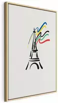 Artgeist Paveikslas - Eiffel Tower and Colorful Ribbons