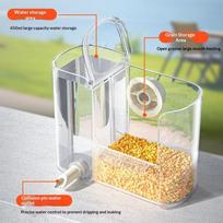 Automatic Bird Feeder Clear Sturdy Bird Automatic Feeding Water Supply Budgies Birds Cockatiel Lovebirds Cage Accessories onesize