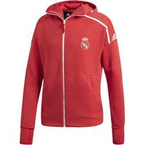 Adidas Real Madrid Football Series Real Zne Sports Series Letter Logo Zip-Up Hoodie Jacket Men Jacket Red DS8857 S
