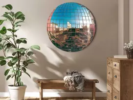 Artgeist Apvalus paveikslas ant drobės - Platinum disco ball