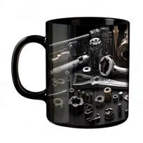 Mechaniko įrankių dėžės puodelis Keraminis juokingas įrankių dėžės kavos puodelis mechanikams, garažo entuziastams Naujoviška dovana vyrui, tėčiui gelsvai ruda