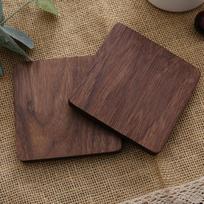 Natūralaus riešuto medžio padėkliukas kvadratinis Elegantiškas medinis padėkliukas kavai ir arbatai Walnut thickened