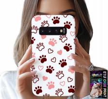 Etui Do Samsung Galaxy S10 Plus - Psie Łapki Na Białym Tle, Pies, Kot, Miś