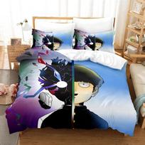 3D Print Mob Psycho 100 Anime Kageyama Shigeo Comfortable Duvet Quilt Cover Pillowcase Bedding Set Children Bedroom Home Textile 135x200cm