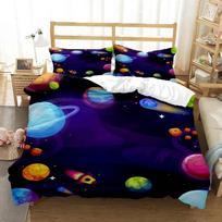 Cartoon Astronaut Digital Print Comfortable Duvet Quilt Cover Pillowcase Bedding Set Children Bedroom Decoration Home Textile 135x200cm