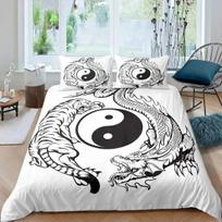 Yin Yang Duvet Cover Set Boho Trippy Psychedelic Art Comforter Cover Gossip Bedding Sets Traditional Ying Yang Theme Bedspreads 135x200cm