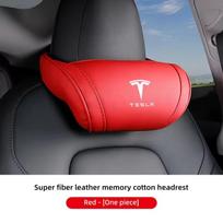 Tesla Car Leather Headrest Memory Foam Comfort Seat Neck Pillow For Tesla Model 3 Y S X Cybertruck Juguete Roadster Coil Bonina