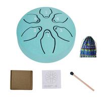 Outdoor rain drum Outdoor rain drum instrument, steel tongue drum rain chime waterproof 3-inch 6-note, mini hand drum mėlyna