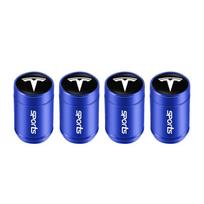 4Pcs Car Wheel Tire Valve Caps Tyre Rim Stem Dustproof Covers For Tesla SpaceX Model 3 Highland 2023 Model S Model X Model Y