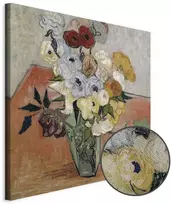 Artgeist Paveikslas - Vincent Van Gogh – Stilllife with Japanese vase, roses and anemones