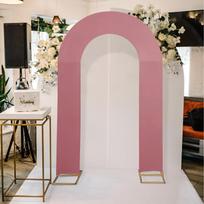 U-Shaped Arch Backdrop Cover for Birthday Baby Shower Wedding Party Decoration Stretchy Open Stand Covers Only Sold Arch Cover 7 FT  Only Cover