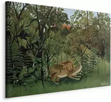 Artgeist Paveikslas - Henri Rousseau – Le Lion ayant faim se jette sur l'Antilope