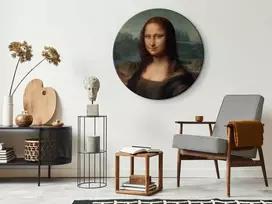 Artgeist Apvalus paveikslas ant drobės - Leonardo da Vinci – Mona Lisa
