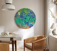Artgeist Apvalus paveikslas ant drobės - Vincent Van Gogh - Irises