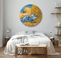 Artgeist Apvalus paveikslas ant drobės - Vincent van Gogh – Noon: Rest from Work