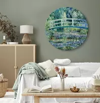 Artgeist Apvalus paveikslas ant drobės - Claude Monet – Footbridge in Giverny