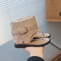 Korean Style Girls Thong Sandals, Summer Versatile Beach Kids Shoes 26 abrikosas