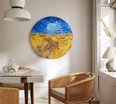 Artgeist Apvalus paveikslas ant drobės - Vincent van Gogh – Wheatfield With Crows