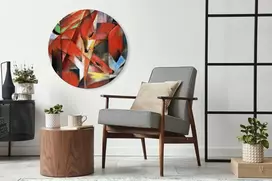 Artgeist Apvalus paveikslas ant drobės - Franz Marc – The Foxes