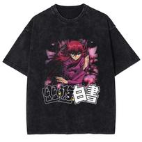YuYu Hakusho Kurama Unisexga Tshirt for Unisex Women Clothing Casual Breathable Cotton Short Sleeve Tees Washed Oversized T Shirt S