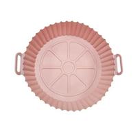 WIKHOSTAR silikoninės oro gruzdintuvės Orkaitės kepimo padėklas Pica kepta vištiena Airfryer silikoninis krepšelis Daugkartinio naudojimo Airfryer keptuvės priedai rožinė