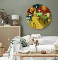 Artgeist Apvalus paveikslas ant drobės - Vincent van Gogh – The Night Café